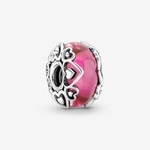 Pandora Reveal Your Love Pink Murano Glass Charm